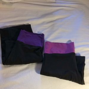2 pairs Victoria Secret Yoga Foldover Yoga Pants